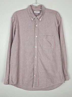 Gustin Button Down Shirt Oxford Cotton Long Sleeve Reddish Brown Size XXL